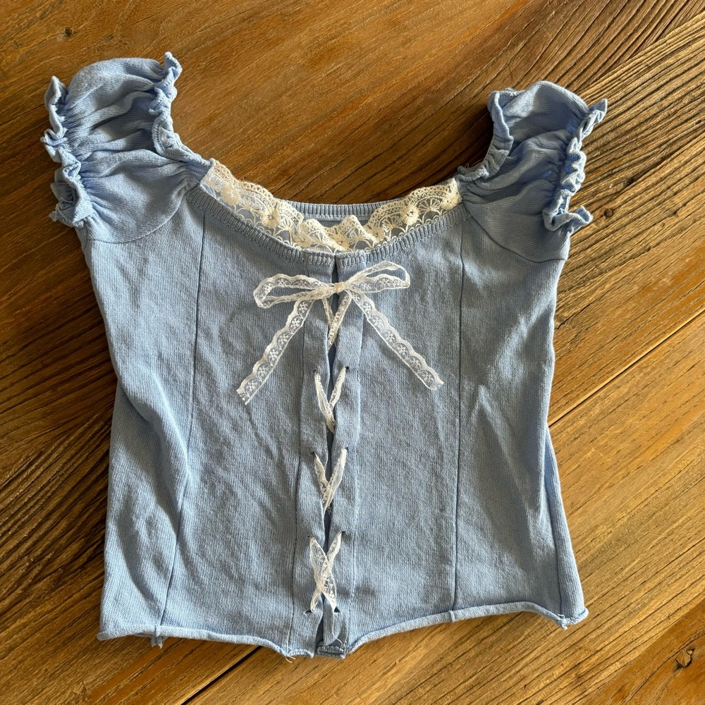 Light Blue Crop Top